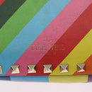 VALENTINO Studs Shoulder Bag Leather Gold Rainbow Auth BA8950-17