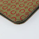 CELINE C Macadam Canvas Accessory Pouch Khaki Gold Auth BA8951-11