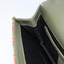 CELINE C Macadam Canvas Accessory Pouch Khaki Gold Auth BA8951-18