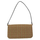 CELINE C Macadam Canvas Accessory Pouch Khaki Gold Auth BA8951-2