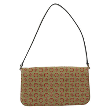 CELINE C Macadam Canvas Accessory Pouch Khaki Gold Auth BA8951 - 0