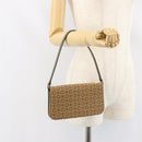 CELINE C Macadam Canvas Accessory Pouch Khaki Gold Auth BA8951-22