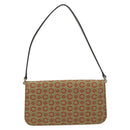 CELINE C Macadam Canvas Accessory Pouch Khaki Gold Auth BA8951-3