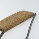 CELINE C Macadam Canvas Accessory Pouch Khaki Gold Auth BA8951-6