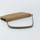CELINE C Macadam Canvas Accessory Pouch Khaki Gold Auth BA8951-7