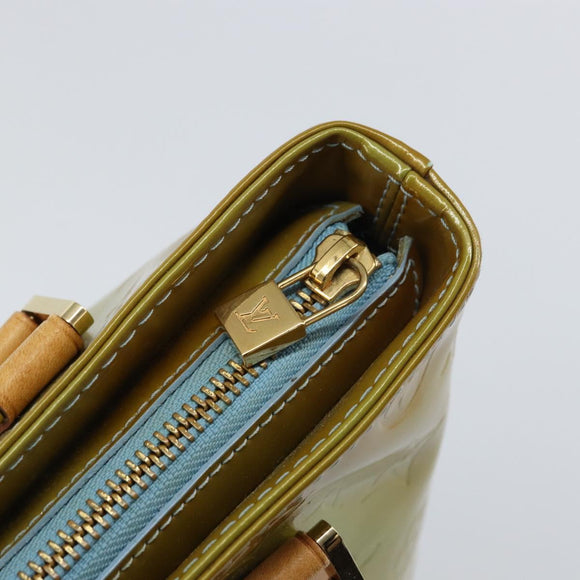 LOUIS VUITTON Monogram Vernis Houston Hand Bag Baby Blue M91005 LV Auth BA8959