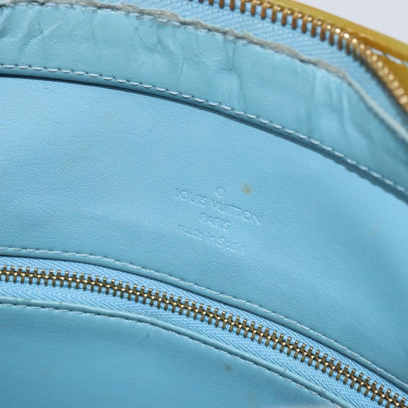 LOUIS VUITTON Monogram Vernis Houston Hand Bag Baby Blue M91005 LV Auth BA8959