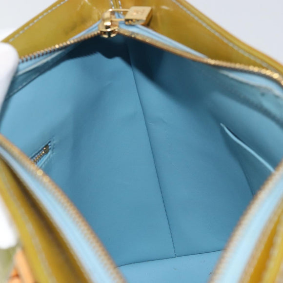 LOUIS VUITTON Monogram Vernis Houston Hand Bag Baby Blue M91005 LV Auth BA8959