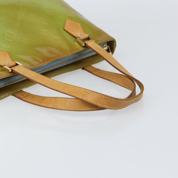 LOUIS VUITTON Monogram Vernis Houston Hand Bag Baby Blue M91005 LV Auth BA8959