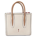 Christian Louboutin Paloma S Mini Hand Bag Leather 2way White Silver Auth BA8960-2