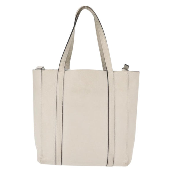 BALENCIAGA Everyday Tote XXS Bag Leather 2way White Silver 551815 Auth BA8961