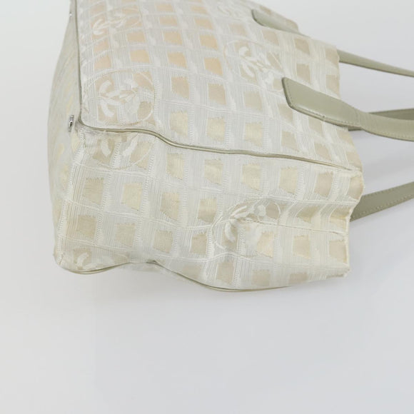 CHANEL New Travel line Tote Bag Nylon 2 Set Blue Beige CC Auth BA8965