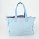 CHANEL New Travel line Tote Bag Nylon 2 Set Blue Beige CC Auth BA8965-2
