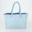 CHANEL New Travel Line Tote Bag Nylon 2er Set Blau Beige CC Auth BA8965-3