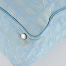 CHANEL New Travel Line Tote Bag Nylon 2er Set Blau Beige CC Auth BA8965-8
