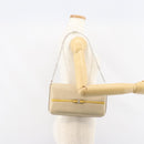 Salvatore Ferragamo Vala Chain Shoulder Bag Leather Beige Silver Auth BA8967-24