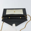 CELINE Chain Shoulder Wallet Bag Leather Multicolor Gold Auth BA8968-9