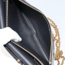 CELINE Chain Shoulder Wallet Bag Leather Multicolor Gold Auth BA8968-11