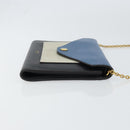CELINE Chain Shoulder Wallet Bag Leather Multicolor Gold Auth BA8968-3