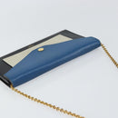 CELINE Chain Shoulder Wallet Bag Leather Multicolor Gold Auth BA8968-6