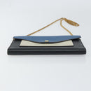 CELINE Chain Shoulder Wallet Bag Leather Multicolor Gold Auth BA8968-5
