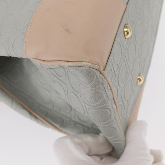 Salvatore Ferragamo Gancini Tote Bag Leather Gray Gold Auth BA8969