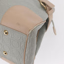 Salvatore Ferragamo Gancini Tote Bag Leather Gray Gold Auth BA8969-16