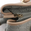 Salvatore Ferragamo Gancini Tote Bag Leather Gray Gold Auth BA8969-10