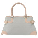 Salvatore Ferragamo Gancini Tote Bag Leather Gray Gold Auth BA8969-13