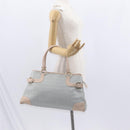 Salvatore Ferragamo Gancini Tote Bag Leather Gray Gold Auth BA8969-20