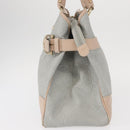 Salvatore Ferragamo Gancini Tote Bag Leather Gray Gold Auth BA8969-3