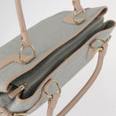 Salvatore Ferragamo Gancini Tote Bag Leather Gray Gold Auth BA8969-6