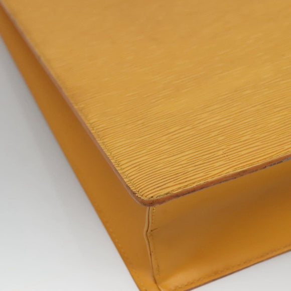 LOUIS VUITTON Epi Sac Plat Hand Bag Yellow M52079 LV Auth BA897