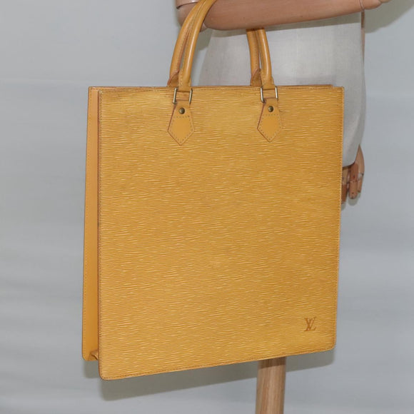 LOUIS VUITTON Epi Sac Plat Hand Bag Yellow M52079 LV Auth BA897