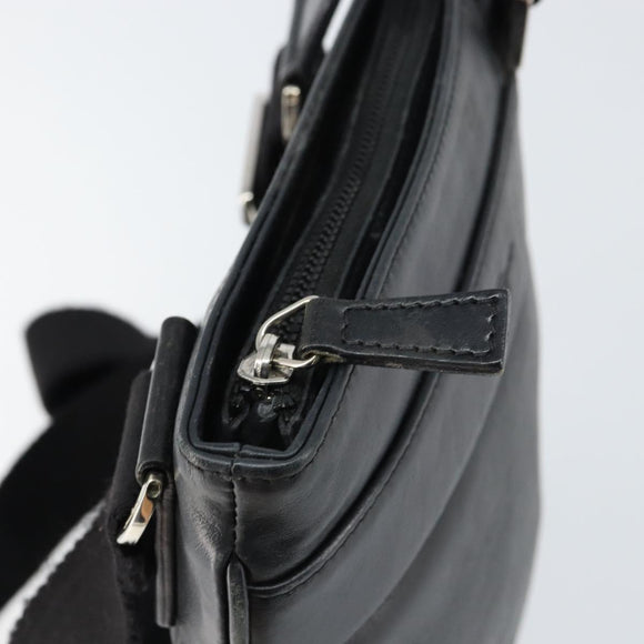 Salvatore Ferragamo Shoulder Bag Leather Black Silver Auth BA8970