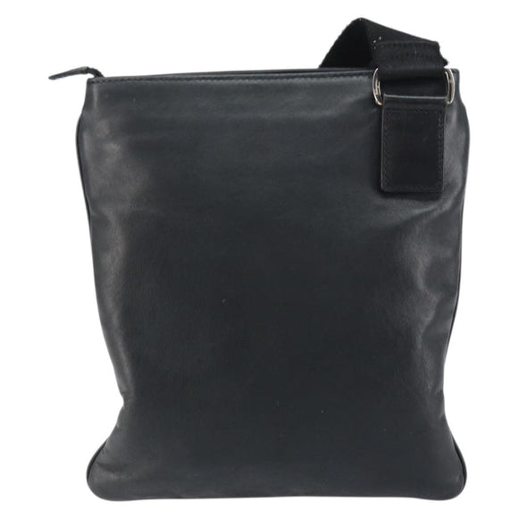 Salvatore Ferragamo Shoulder Bag Leather Black Silver Auth BA8970
