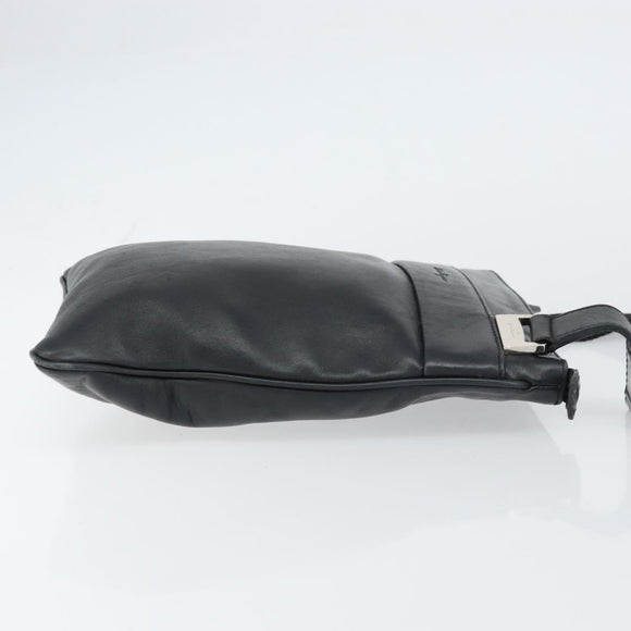 Salvatore Ferragamo Shoulder Bag Leather Black Silver Auth BA8970