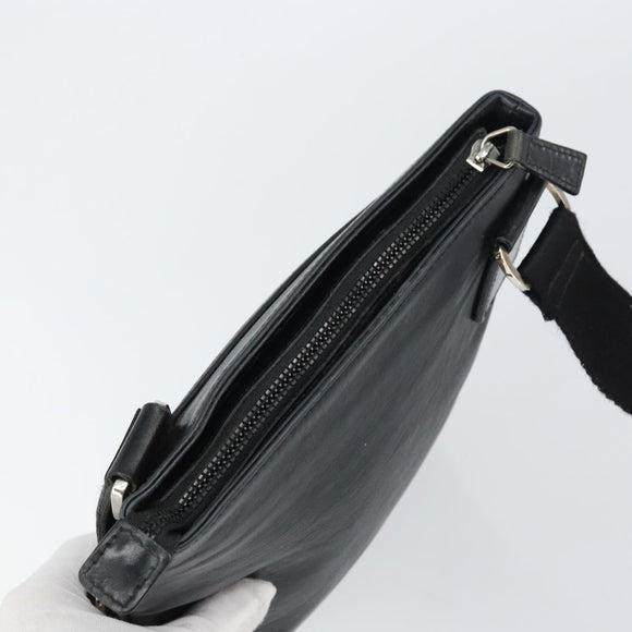 Salvatore Ferragamo Shoulder Bag Leather Black Silver Auth BA8970