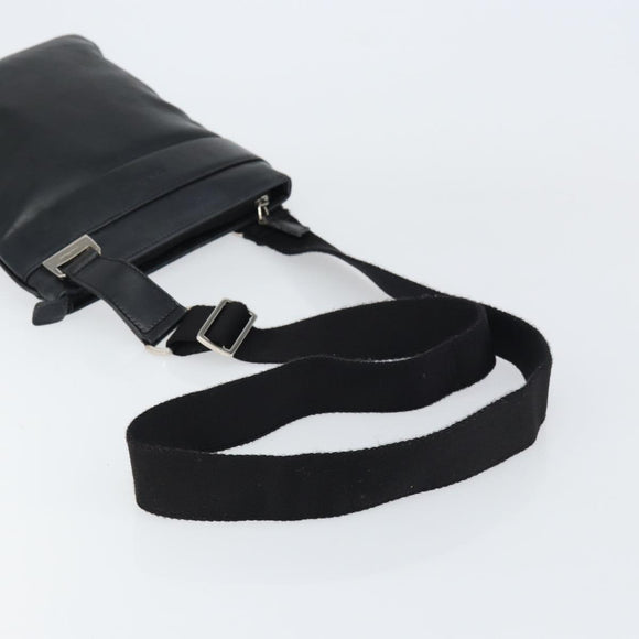 Salvatore Ferragamo Shoulder Bag Leather Black Silver Auth BA8970