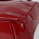 Salvatore Ferragamo Tote Bag Enamel Red Silver Auth BA8971-10