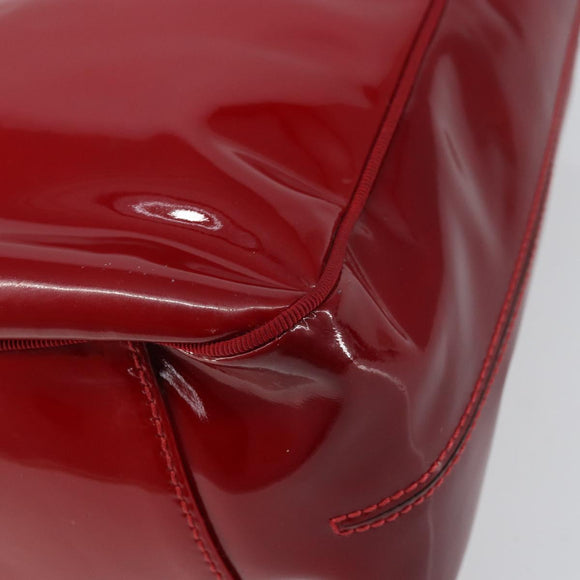 Salvatore Ferragamo Tote Bag Enamel Red Silver Auth BA8971