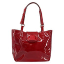 Salvatore Ferragamo Tote Bag Enamel Red Silver Auth BA8971-2