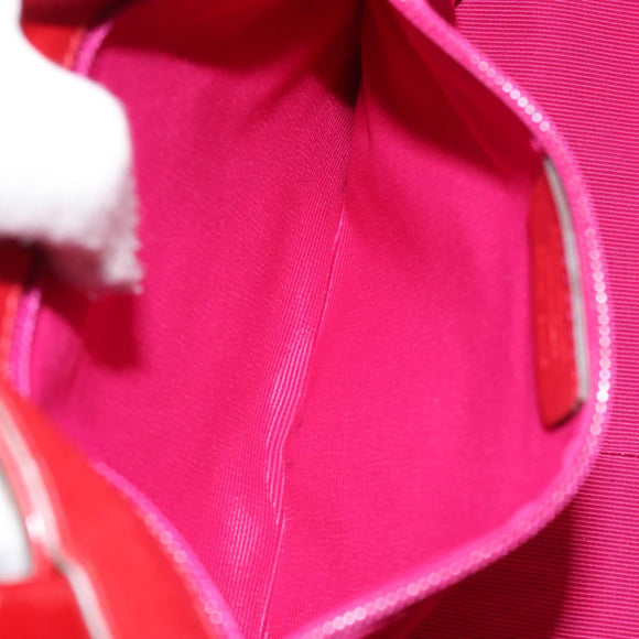 Salvatore Ferragamo Tote Bag Enamel Red Silver Auth BA8971