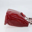 Salvatore Ferragamo Tote Bag Enamel Red Silver Auth BA8971-4