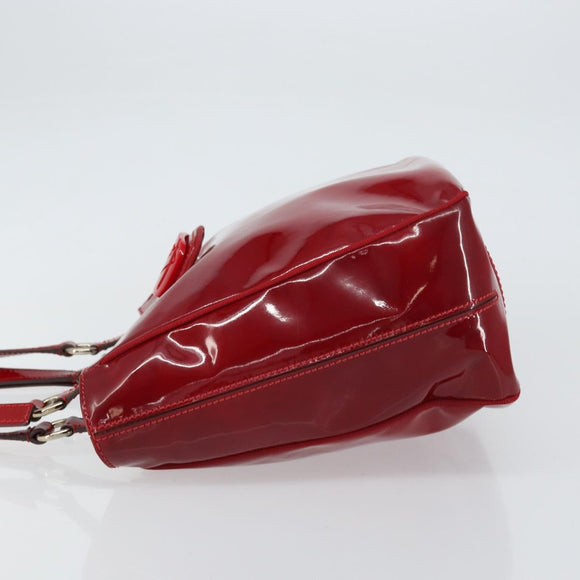 Salvatore Ferragamo Tote Bag Enamel Red Silver Auth BA8971