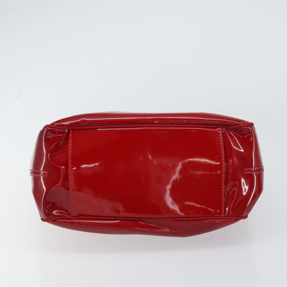 Salvatore Ferragamo Tote Bag Enamel Red Silver Auth BA8971