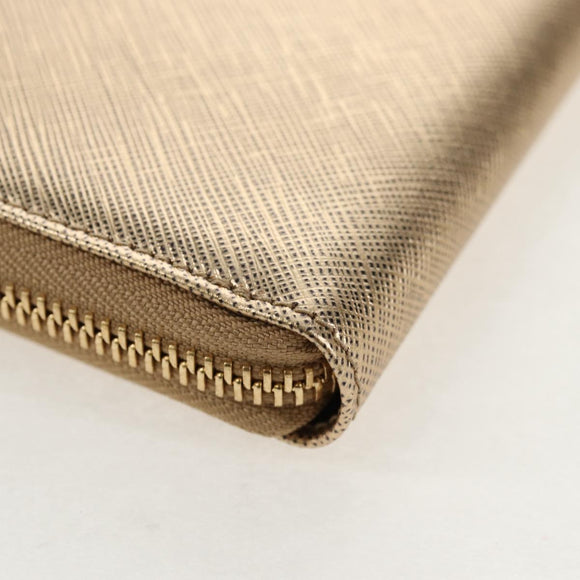 Salvatore Ferragamo Long Wallet Leather Gold Tone Auth BA8972V