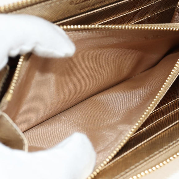 Salvatore Ferragamo Long Wallet Leather Gold Tone Auth BA8972V