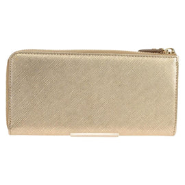 Salvatore Ferragamo Long Wallet Leather Gold Tone Auth BA8972V - 0