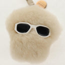 VERSACE Medusa Fluffy Shearling Charm Fur Beige Auth BA8973V-3